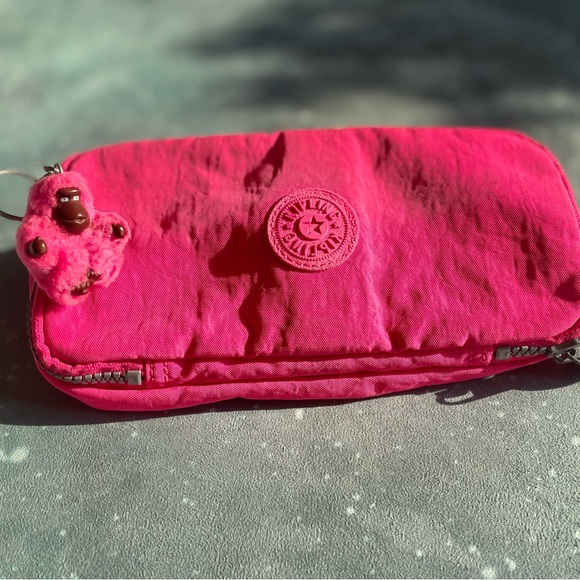 Kipling hot pink pencil pouch - Picture 2 of 7